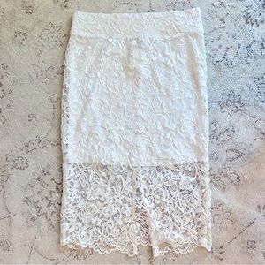 H&M White Lace Overlay Skirt Size Small